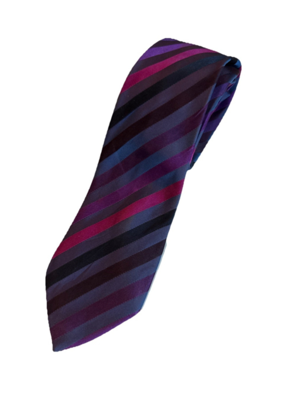 BCBG Attitude 100% Silk Men’s Tie Bright Pink/purple Stripe
